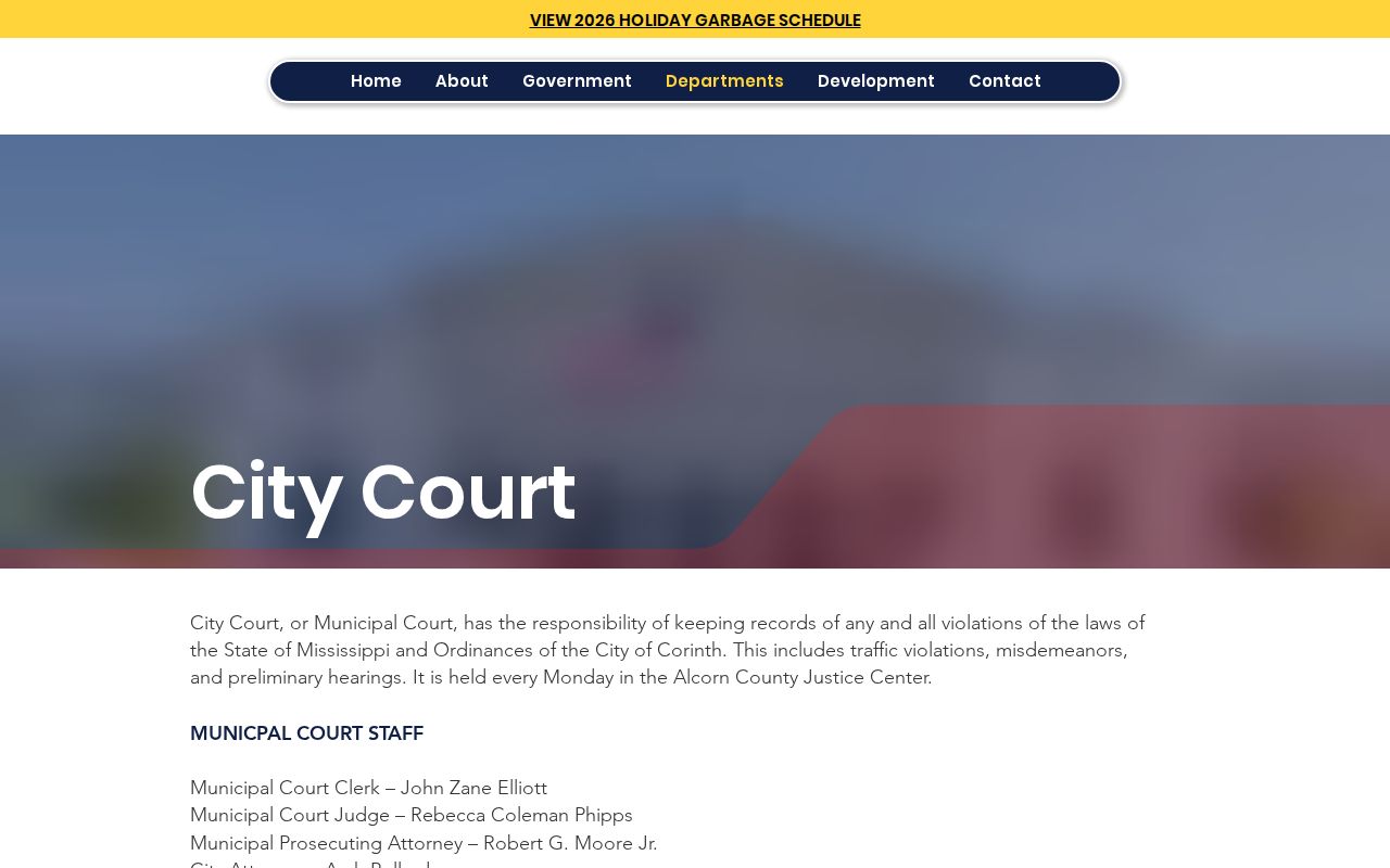 Corinth city court records and municipal docket source