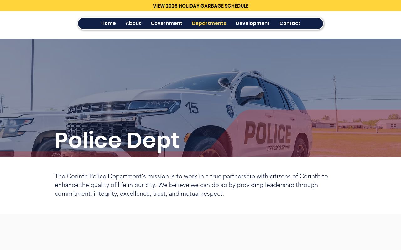 Corinth traffic court records and police ticket-routing source