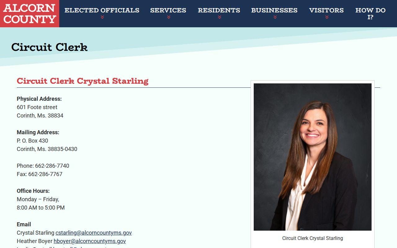 Alcorn County criminal docket Circuit Clerk official records page