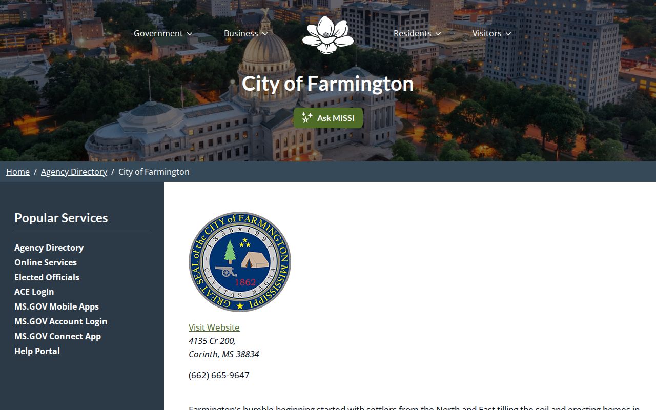 Farmington local history and court records source