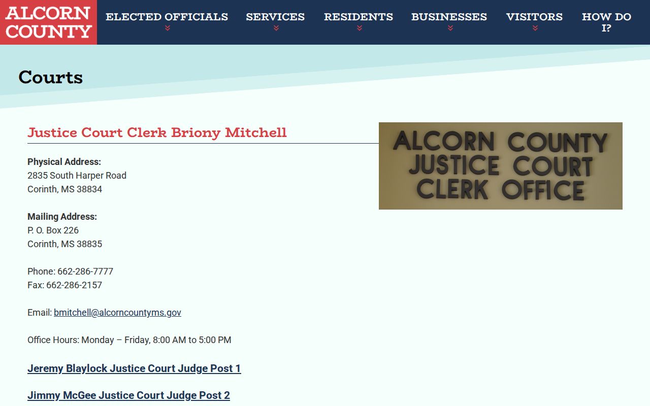 Glen county Justice Court records routing source