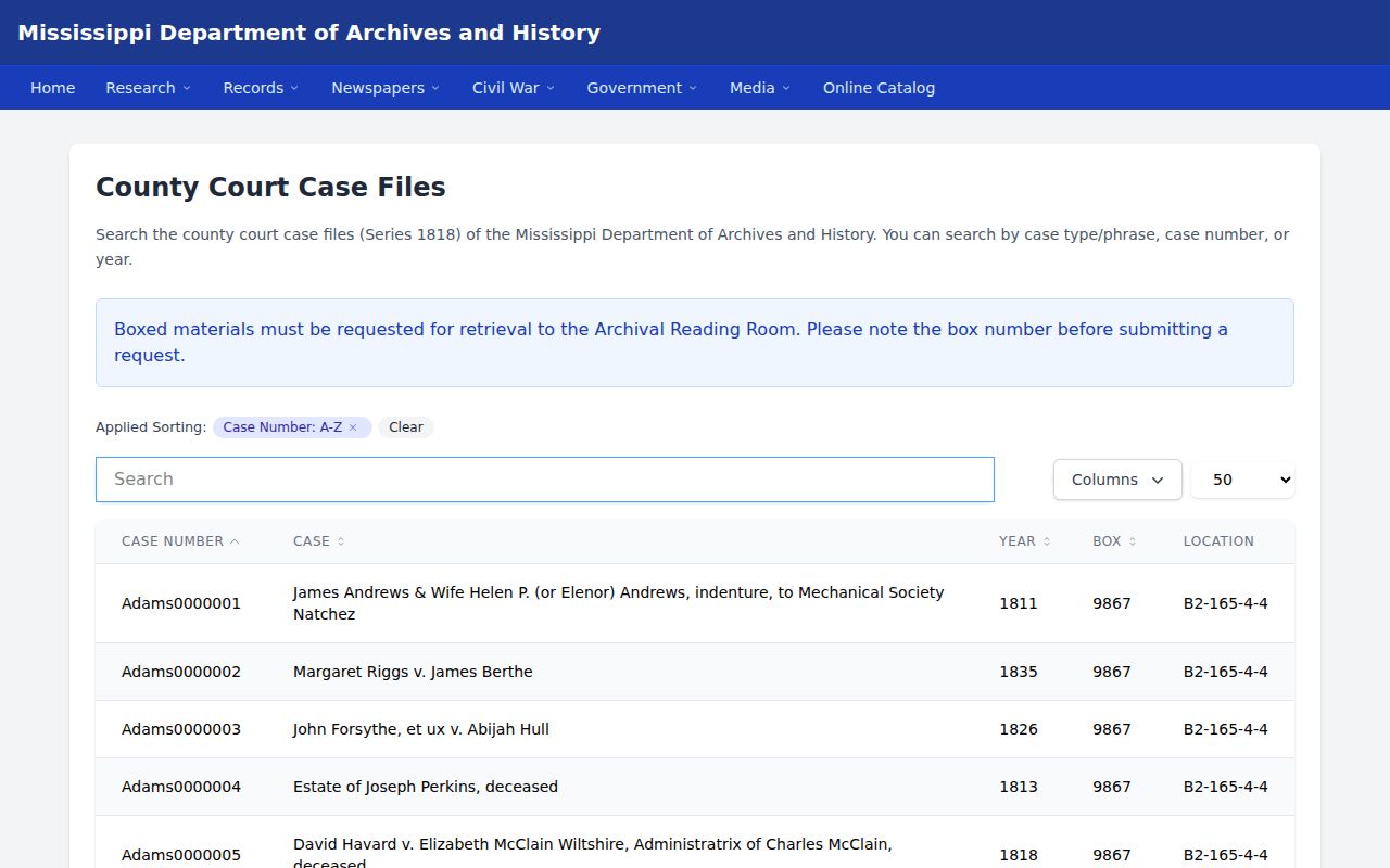 Kossuth historical county court records catalog source
