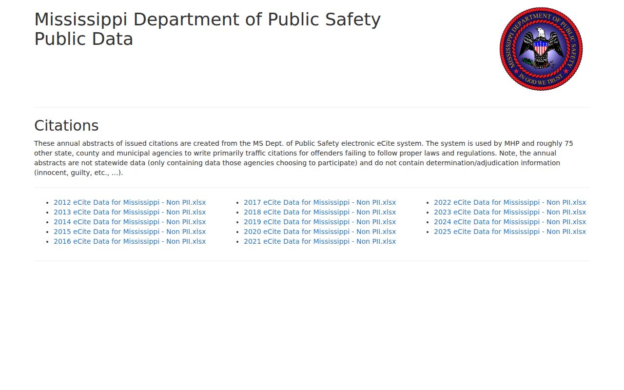 Alcorn County traffic court records Mississippi DPS Public Citations official database